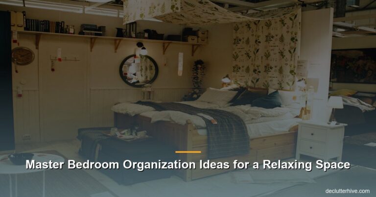 Master Bedroom Organization Ideas for a Relaxing Space