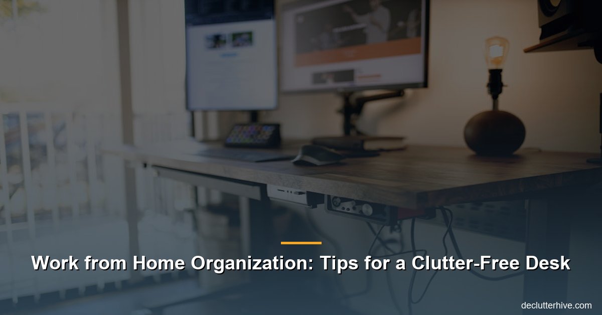 Work from home organization clutter free desk - Declutter Hive